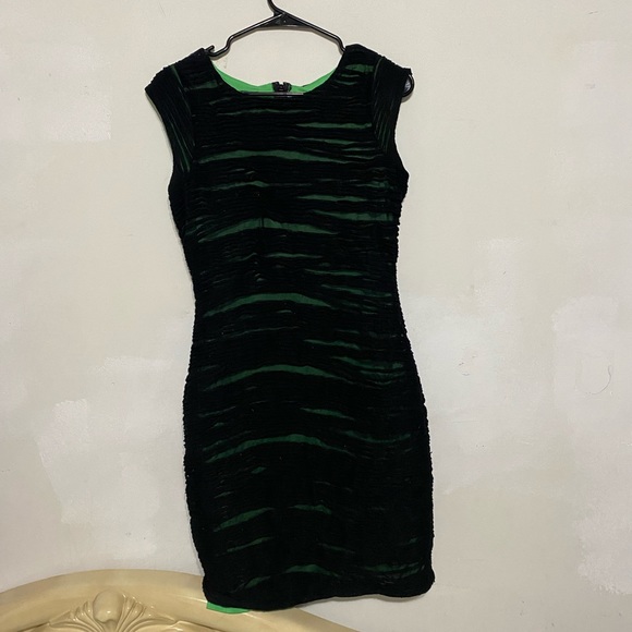 Muse Dresses & Skirts - Black and Lime Green bodycon Dress